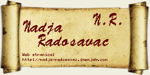 Nadja Radosavac vizit kartica